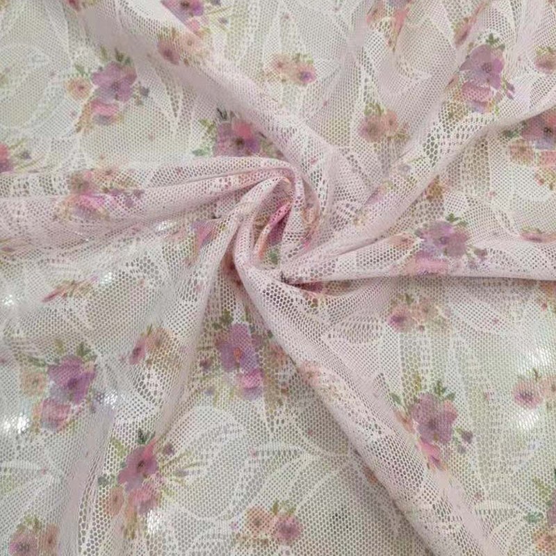 Lace Fabric Dress Printed Polyester for Women's Wear Wholesale Supplie 6